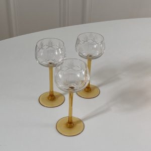 Franske Krystalglas Gul Vinglas Vin Champagne